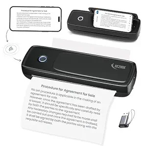 Shreyans A4 2600mAh Black Bluetooth Mini Thermal Printer for Durable & Long Lasting Prints, TPD800